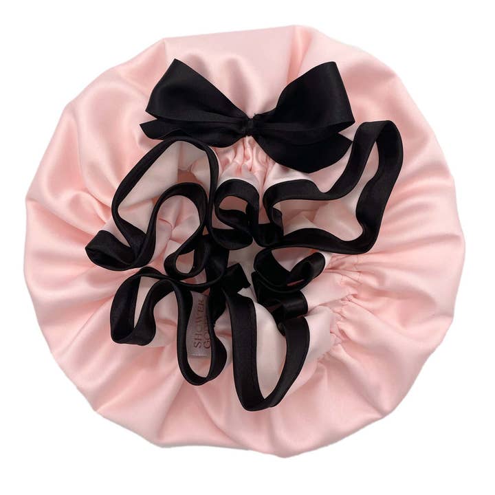 SHOWER GODDESS – wholesale Duschmössa – Vintage rosa satin lyxig duschmössa1