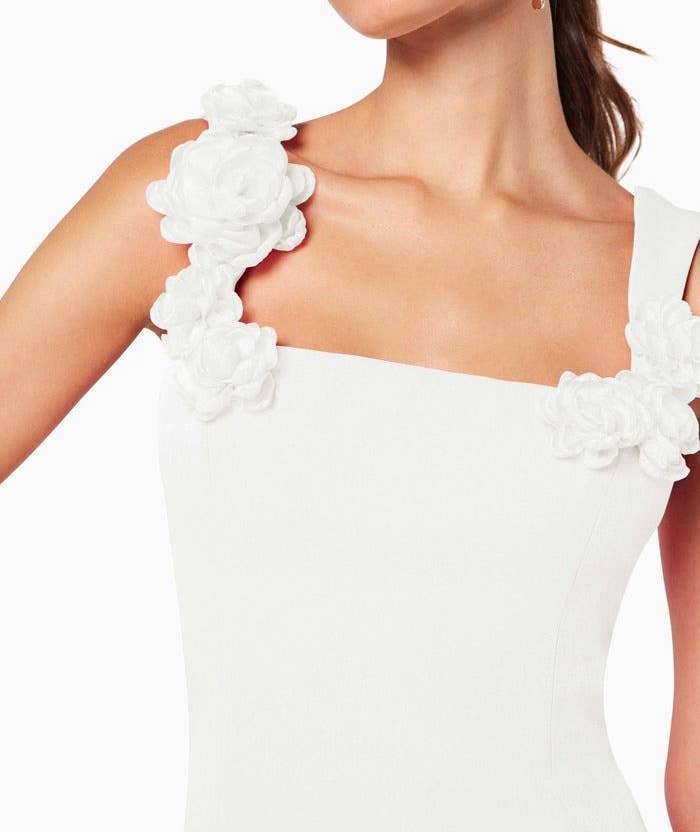 Sanyao Fashion - Wholesale Dress - Women's - SF12 Elegant 3D Floral Spaghetti Strap Backless A-Line Dress8