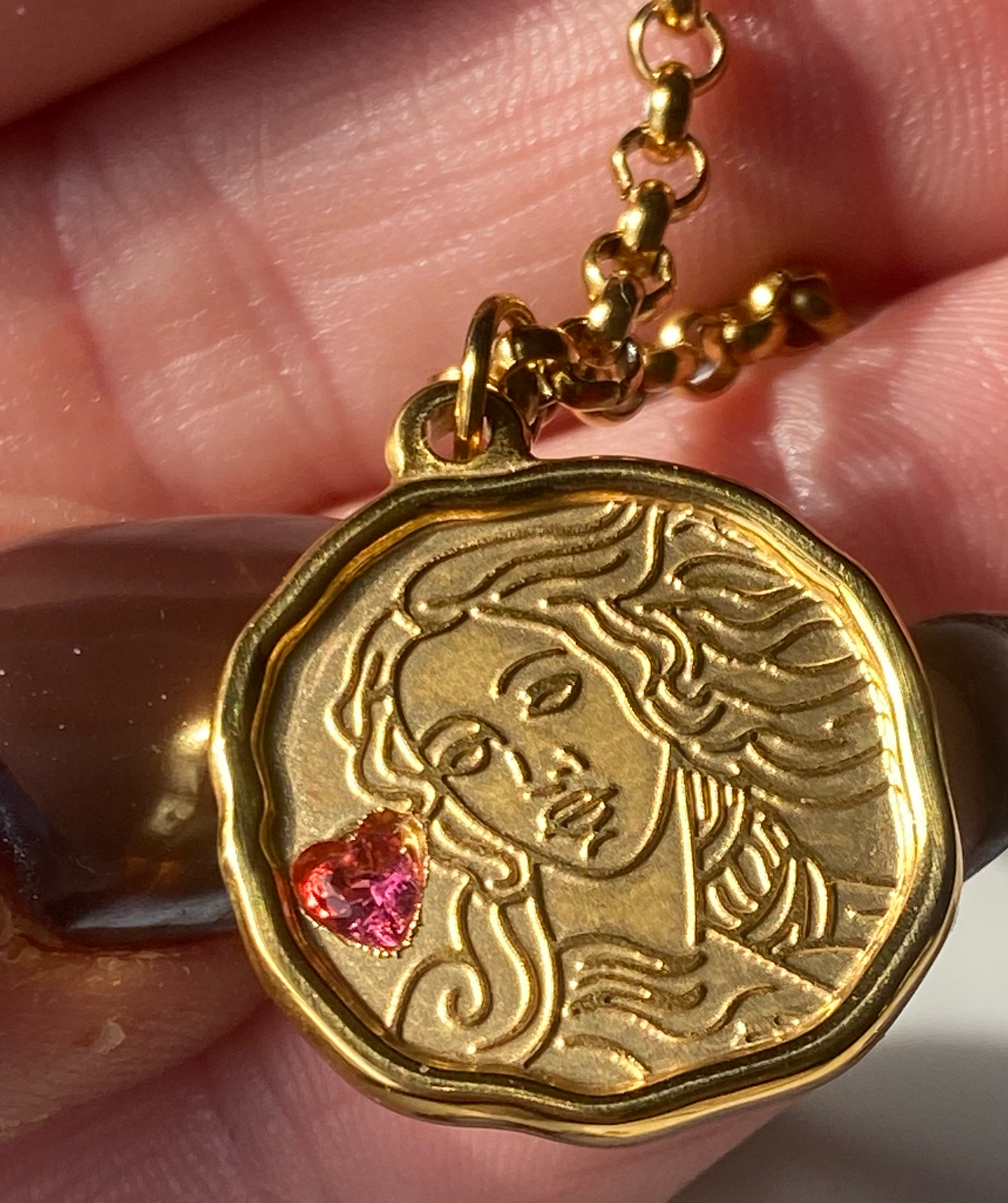 HoopLa - Wholesale Pendant/Charm Necklace - Goddess Coin Collection Waterproof 14K Gold Necklace7