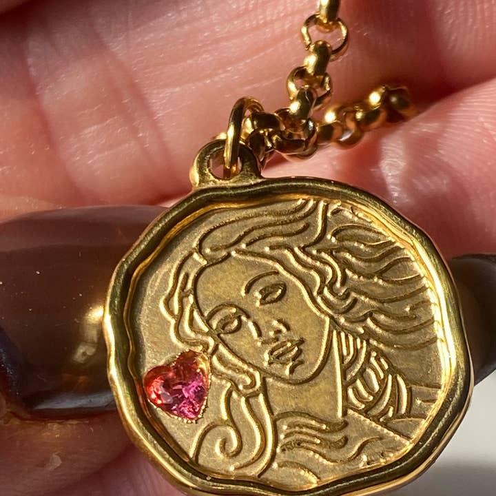 HoopLa - Wholesale Pendant/Charm Necklace - Goddess Coin Collection Waterproof 14K Gold Necklace7