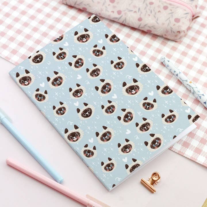 Siamese Cat Moods - Soft cover notebook for wholesale by My Sweet Paper Card