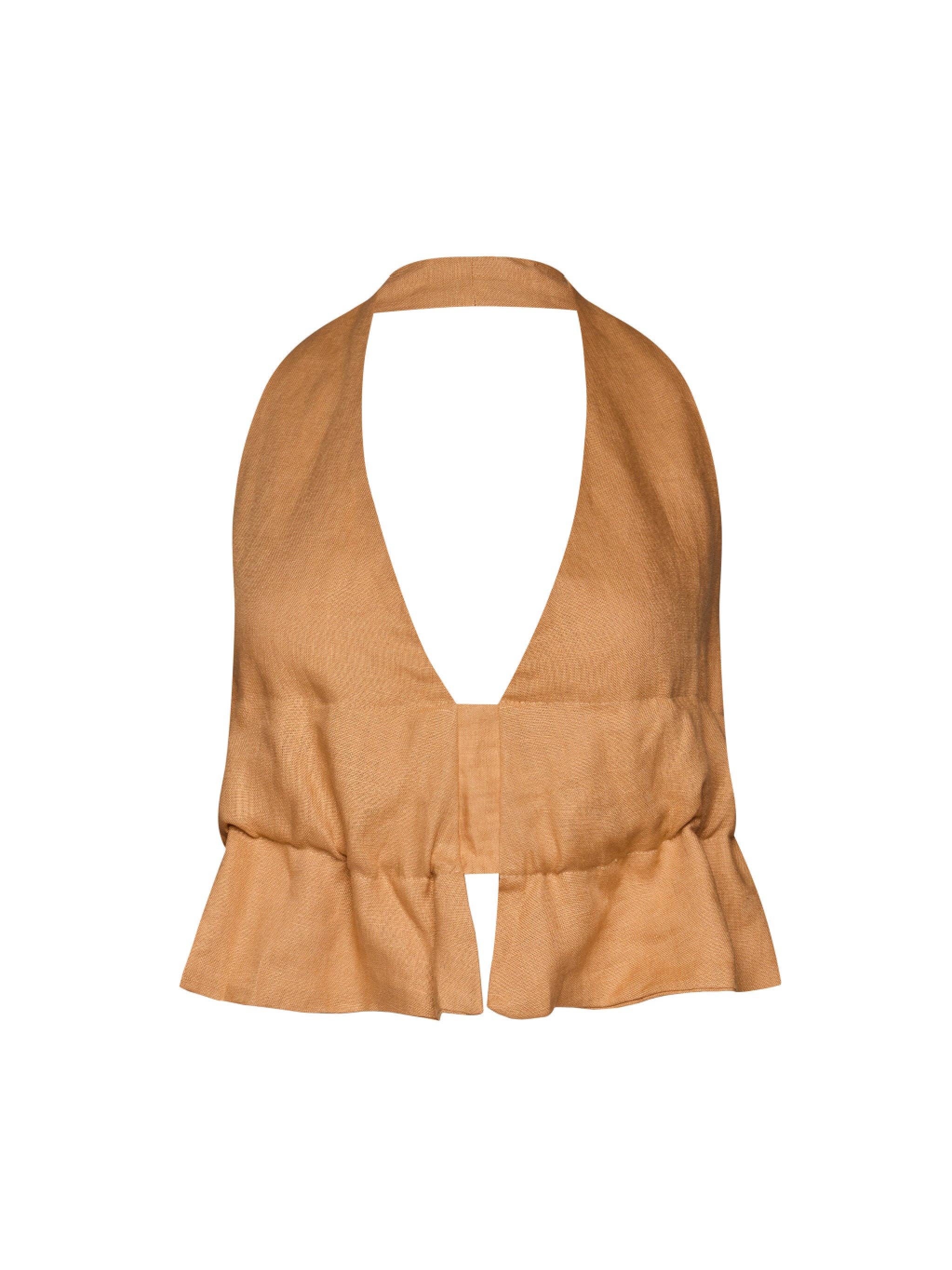 WUESTE - Wholesale Blouse - Women's - Juana Open-Back Linen Halter Top6