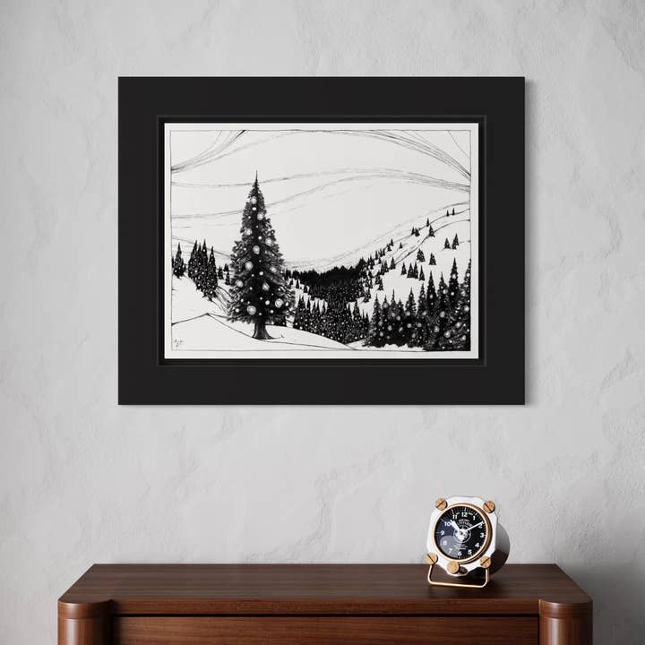 Yule Valley. Hand Drawn Pen and Ink Illustration for wholesale by Tony Rubsam Illustrations