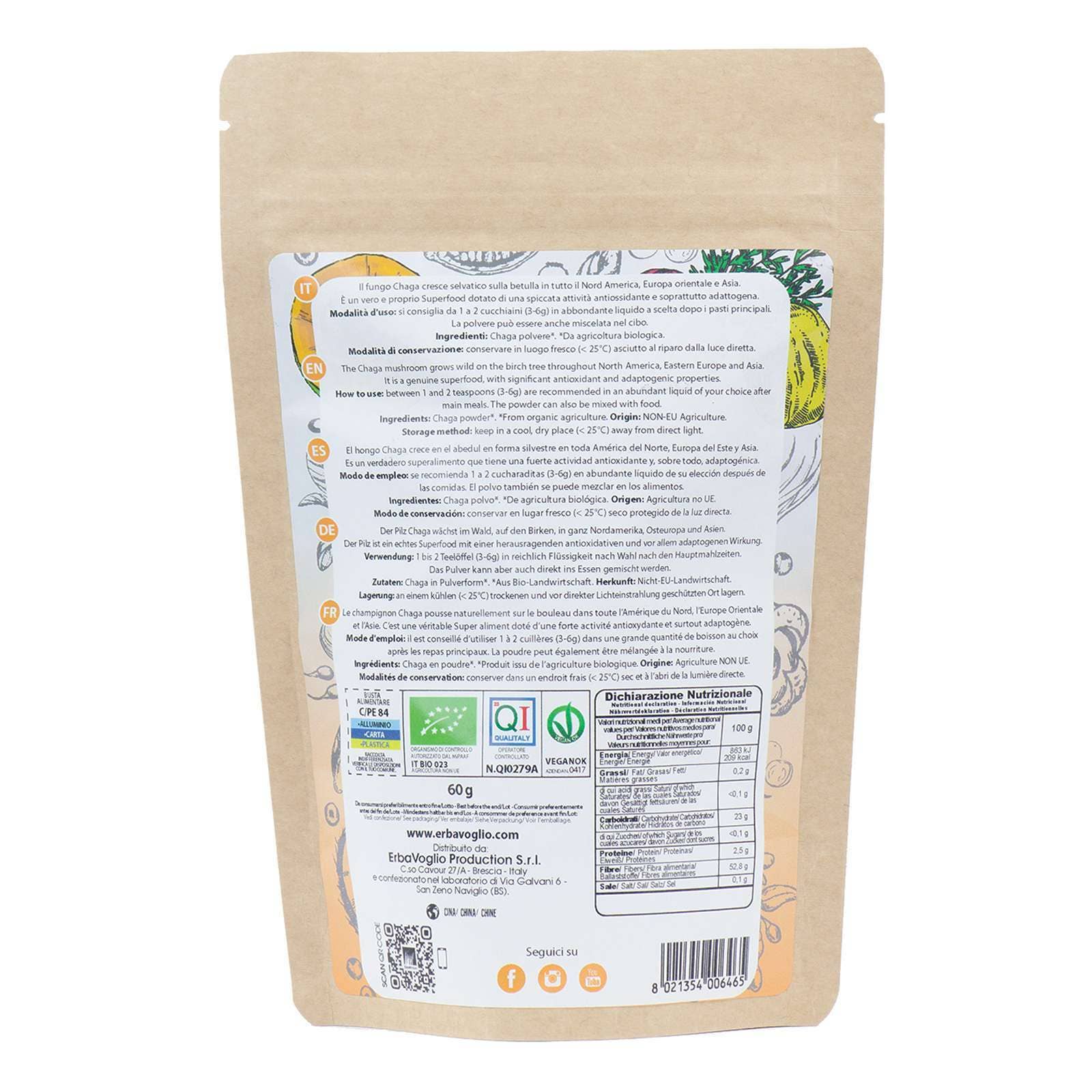 Erbavoglio - Vendita all'ingrosso Proteine/superfood in polvere - Polvere di Chaga Bio1