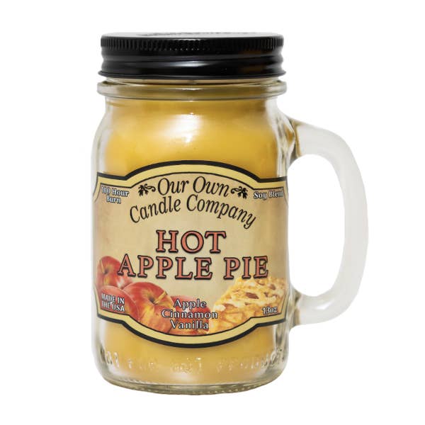 Hot Apple Pie 13 Ounce Mason Jar Candle for wholesale by Our Own Candle Company