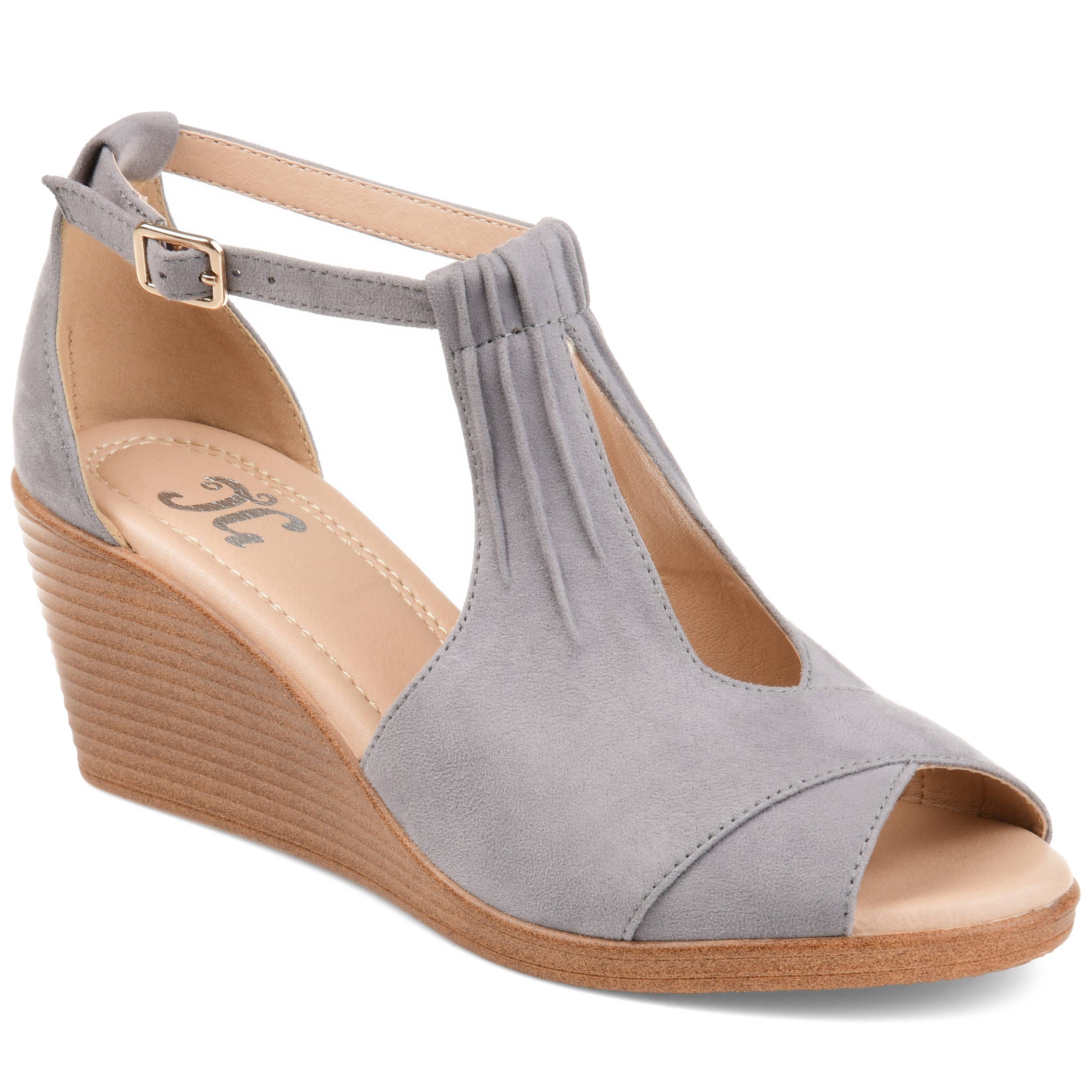 Journee - Wholesale Wedges - Women's - Kedzie Wedge Heel Sandals In Faux Leather1
