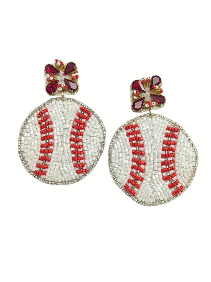 Beaded Baseball Örhängen för wholesale av Valois Designs