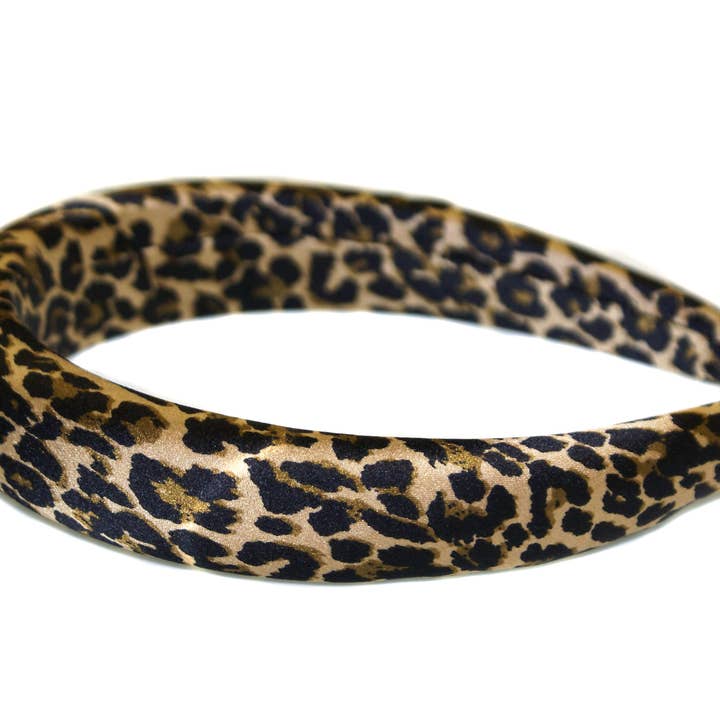 Satin Padded Alice Band - HAB330 LEOPARD for wholesale by Hepburn & Co.