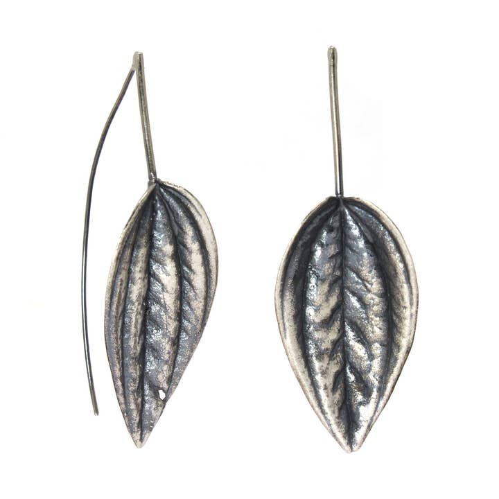 peperomia earrings: wishbone for wholesale by tree trunk arts