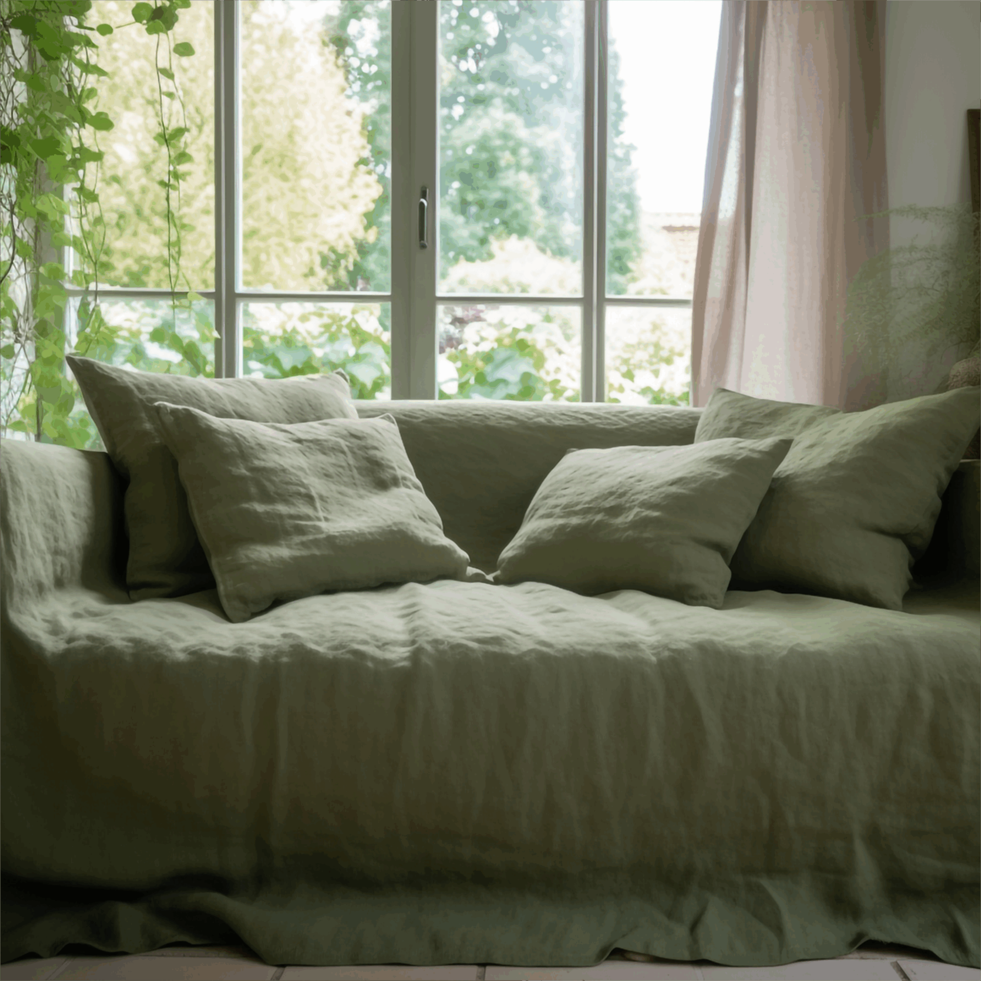 Q VITA – Engroshandel Stol-/sofabetræk – Linned sofabetræk til 2/3/4-personers eller L-formet sofa6