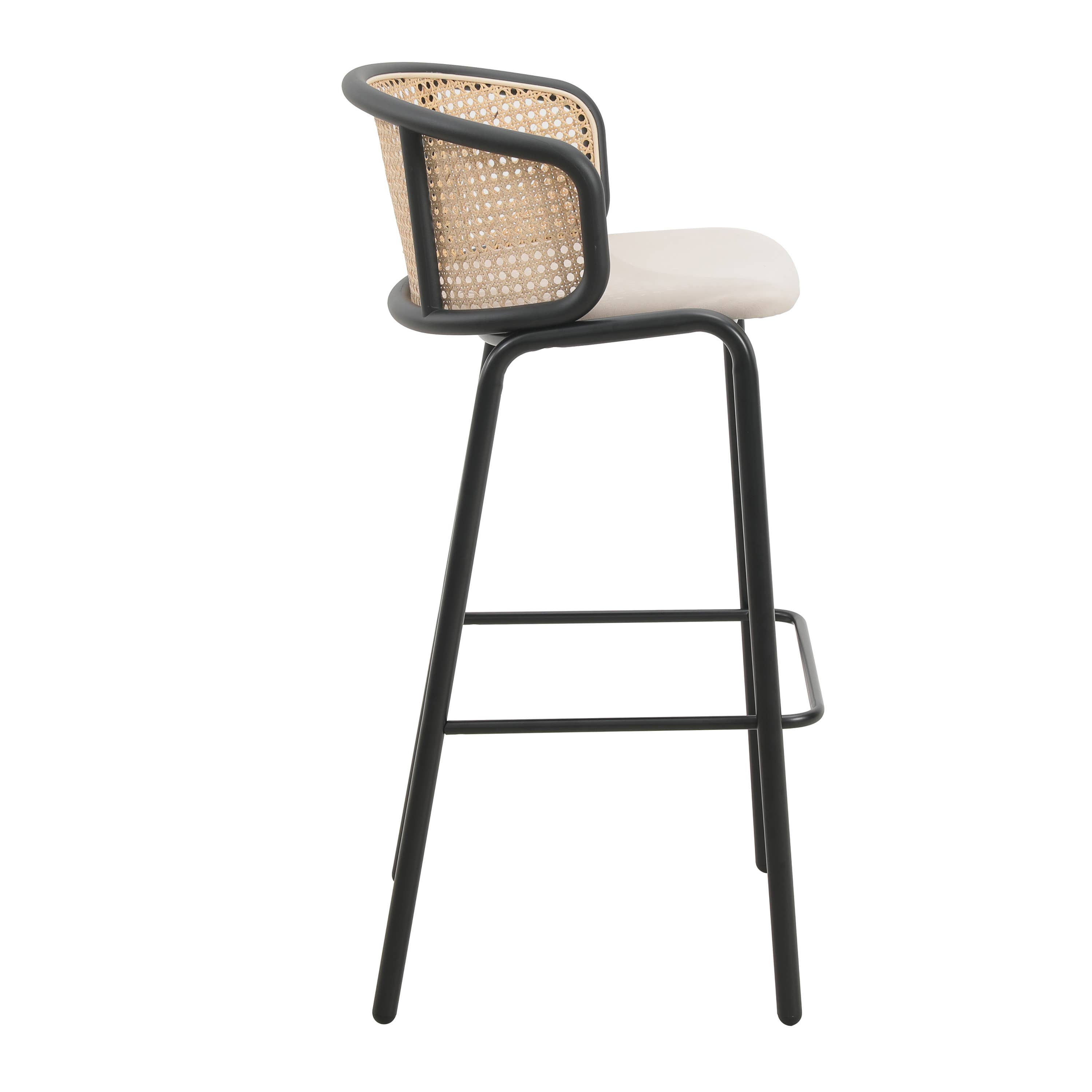 LeisureMod - Wholesale Stool - Ervilla Modern Fabric Upholstered Low Back Bar Stool6