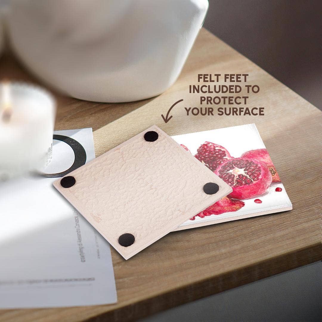 3dRose – Großhandel Untersetzer – 3dRose, Gruppe von Granatäpfeln. Rote Samen. Dekorative digitale Malerei, Untersetzer3