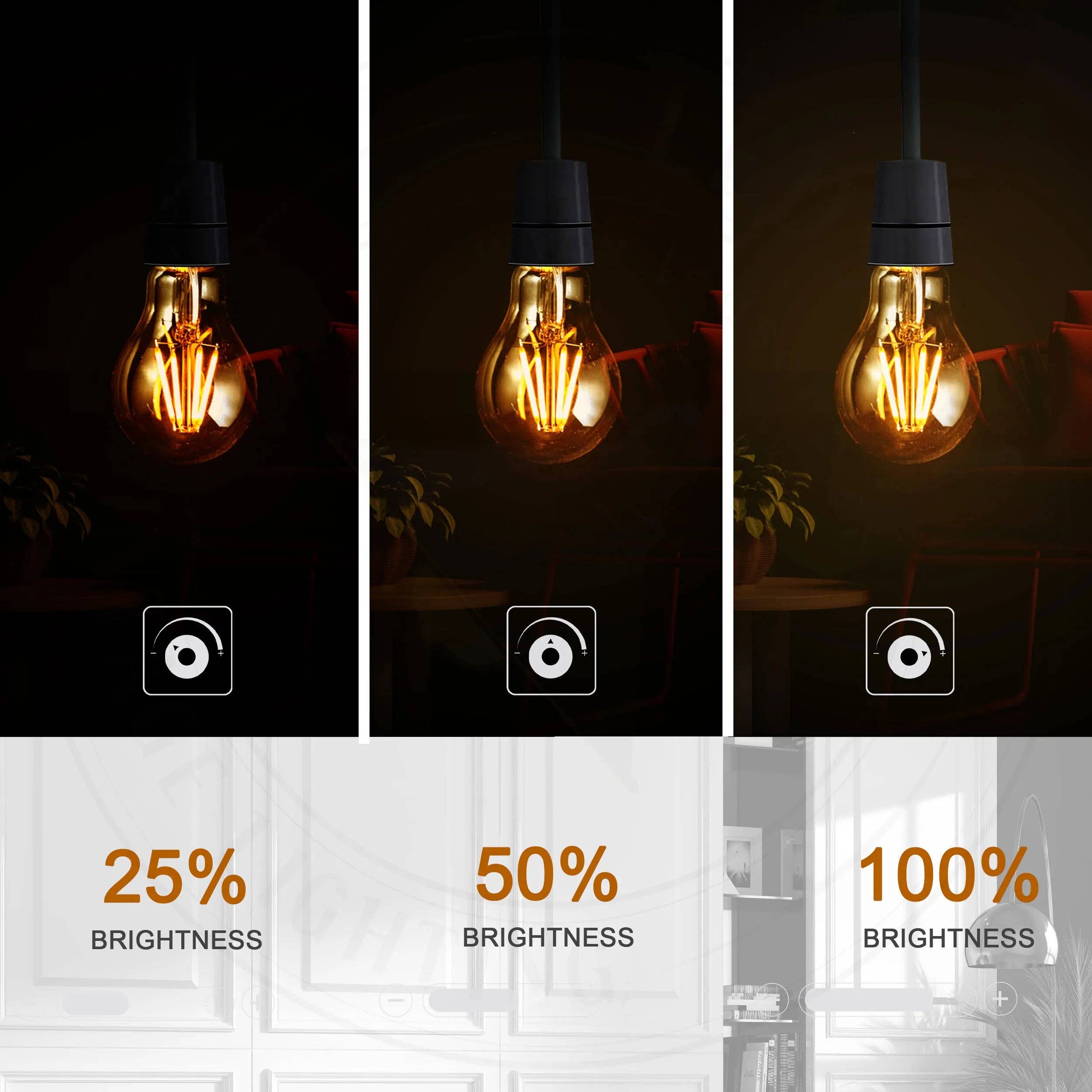 Ledsone – wholesale Light bulb/puck – Vintage LED A60 4W Light Bulb  E27 LED Filament style Amber Bulb~44187