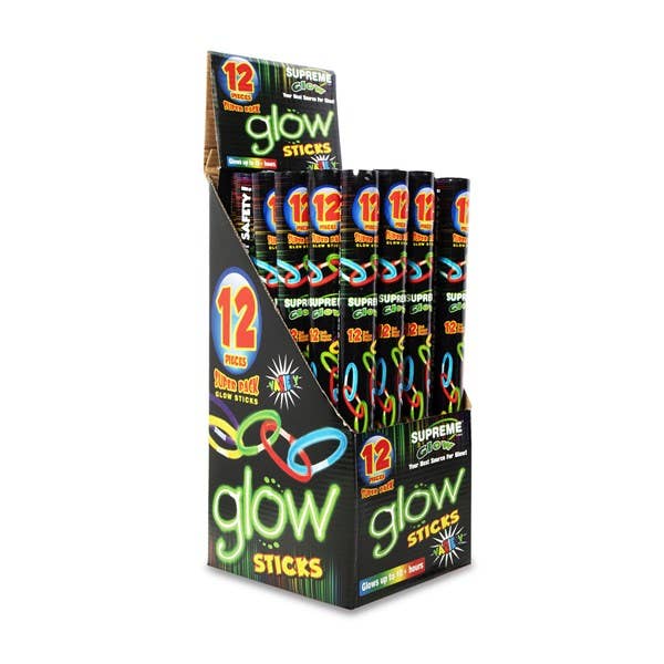 Windy City Novelties - Wholesale Light-Up Toy - Kids & Baby - Glow-in-the-dark 9" Bracelets Assorted 12-Unit Display