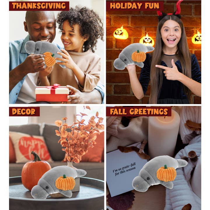 Cota Global - Wholesale Stuffed/Plush Toy - Kids & Baby - Plush Pumpkin - Wild Collection Plush - 9" Grey Manatee3