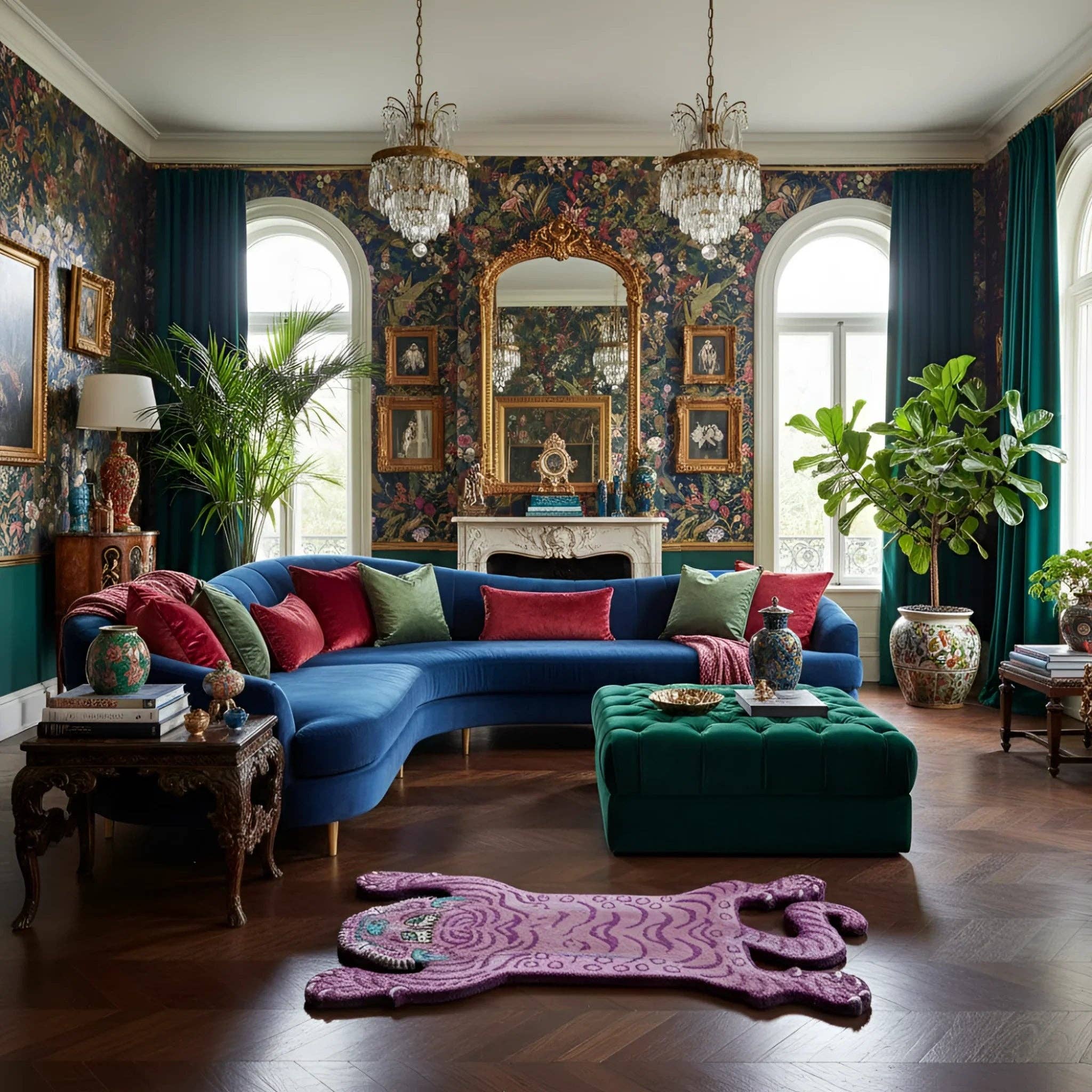 Maia Homes - Wholesale Area rug - Pink Tibetan Tiger Accent Wool Rug1