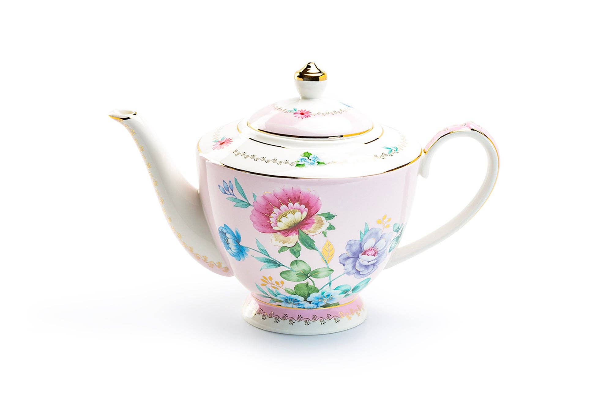 Grace Teaware - Wholesale Tea Pot - Pink Flower Garden 32oz Fine Porcelain Teapot2