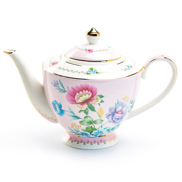 Grace Teaware - Wholesale Tea Pot - Pink Flower Garden 32oz Fine Porcelain Teapot2