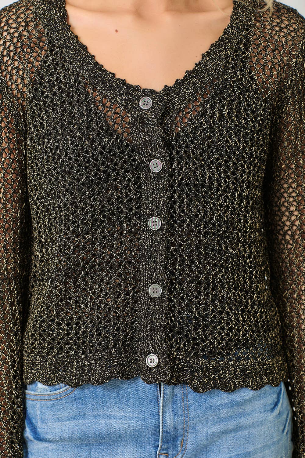 Mystree - Wholesale Cardigan - Women's - 61100 Crochet Style Knit Cardigan 5