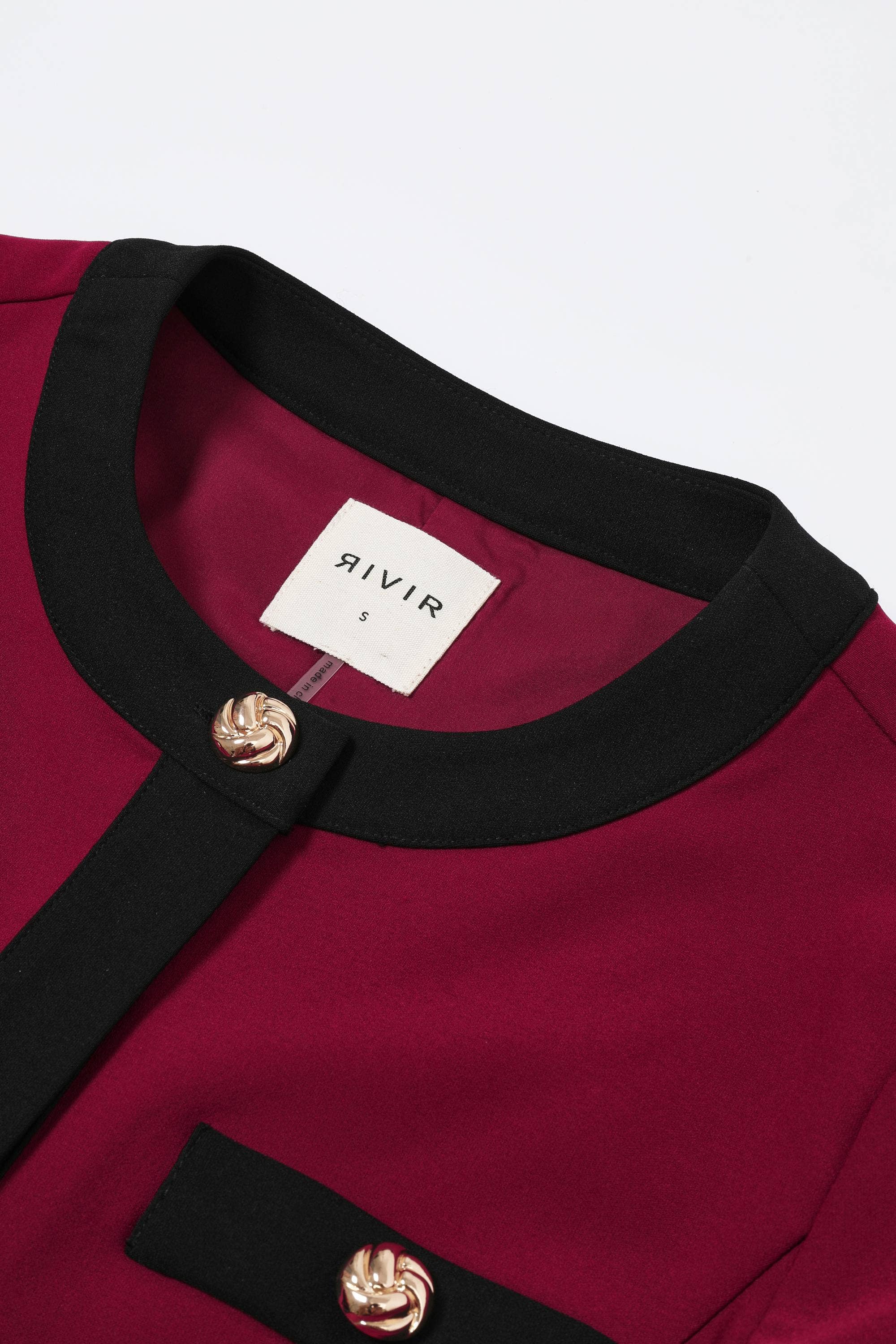 Wine Élégance Structurée Long Sleeve Top & Pants Set for wholesale on Faire9