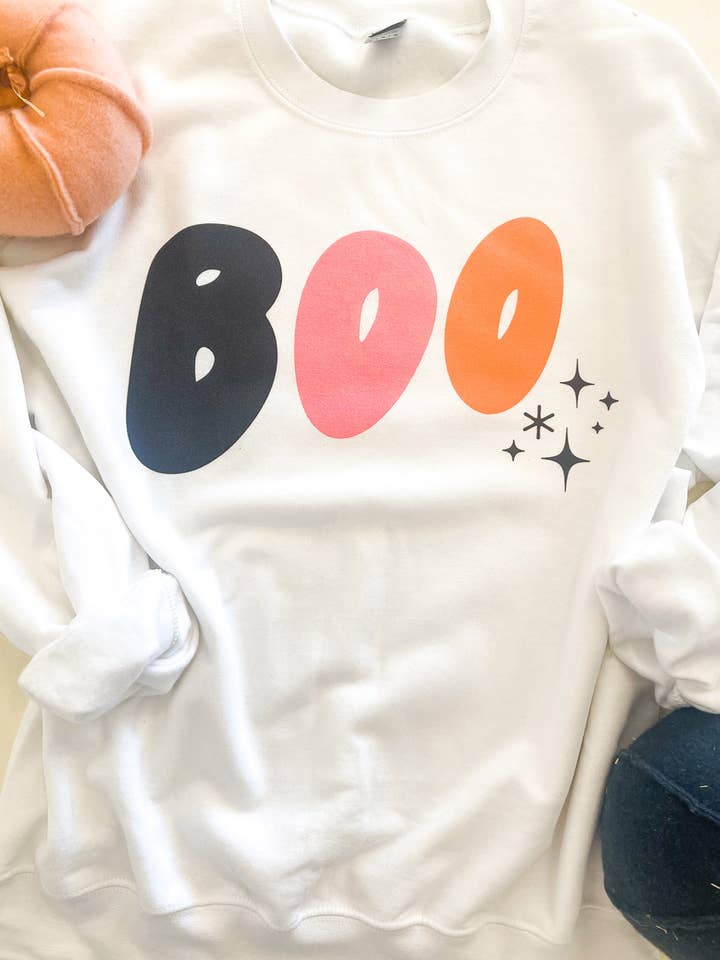 Spirit+Tribe - Wholesale Graphic Sweatshirt - Women's - BOO SWEATER1