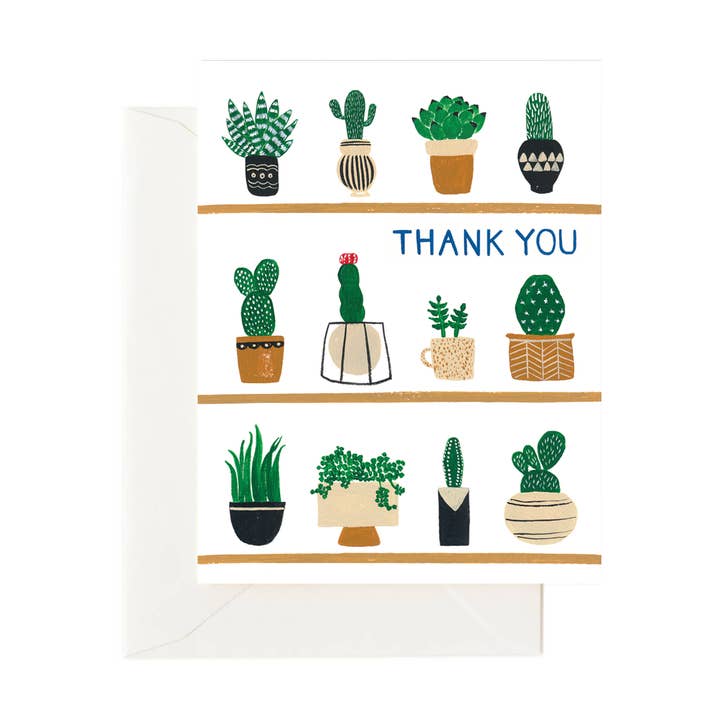 Plant Shelfie Card, Thank You Card (Box of 8) for wholesale by Forage Paper Co.