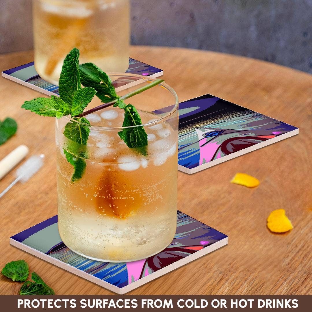 3dRose – wholesale Coasters – 3dRose, Cool fun Artsy Kayaking Art Design with Kayak boat on the Water, Coaster2