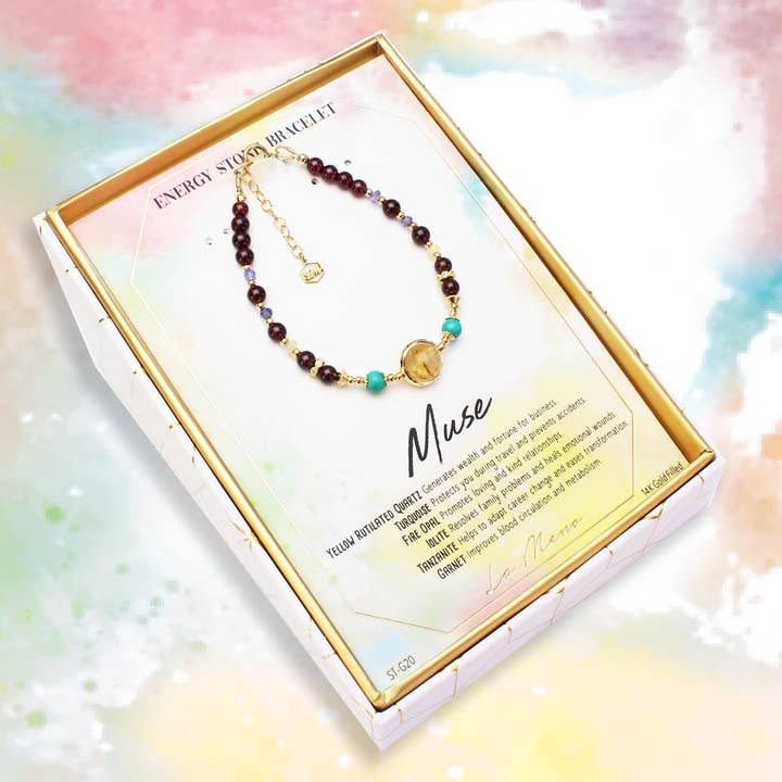 Muse Blandede Sten med 14K Guld-Fyldt Armbånd for engroshandel hos LA MENO