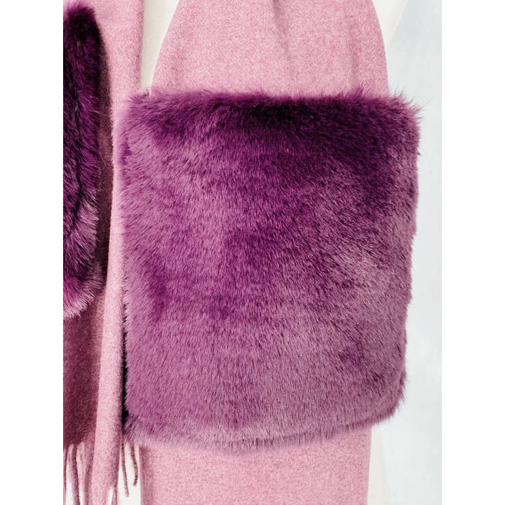 JC Sunny Fashion - Wholesale Scarf - Women's - JC03250101 Cashmere Blend Fur Pocket Scarf/Shawl3