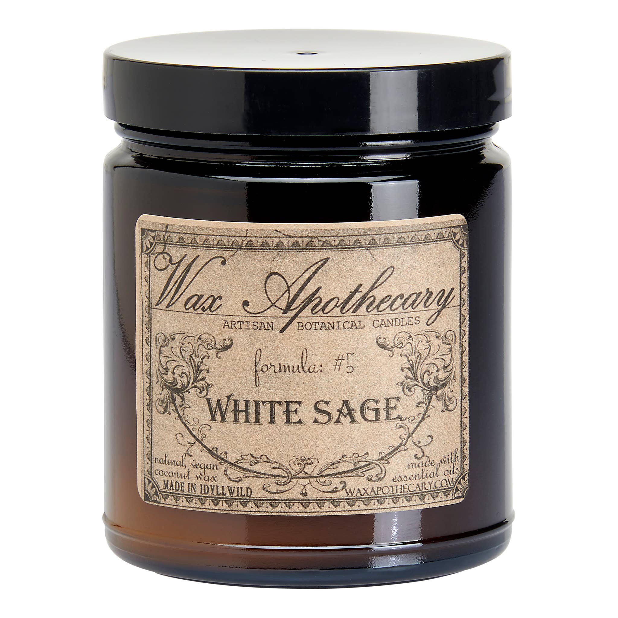 Wax Apothecary – wholesale Burkljus – 6oz botaniskt ljus i bärnstensfärgad glasburk - Välj en doft11