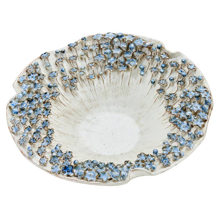 Continental Home - Wholesale Decorative Plate/Dish/Bowl - Blue & White Barnacle Hand Crafted Ceramic Bowl