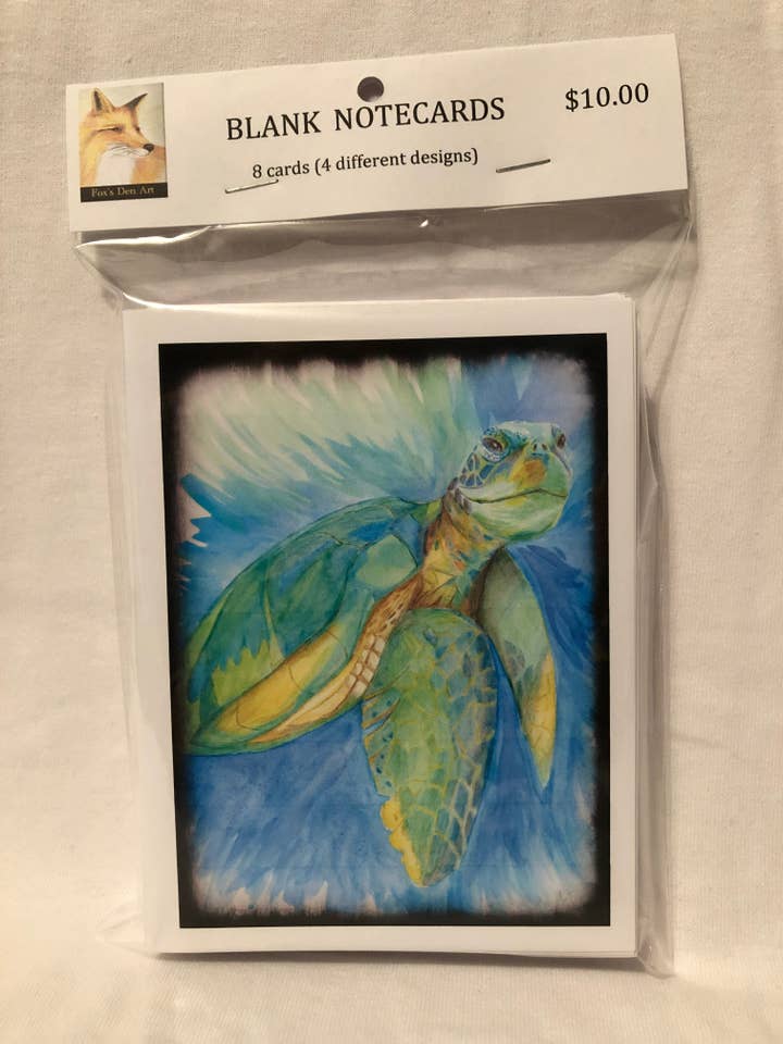 Sealife Notecards for wholesale by Fox's Den Art