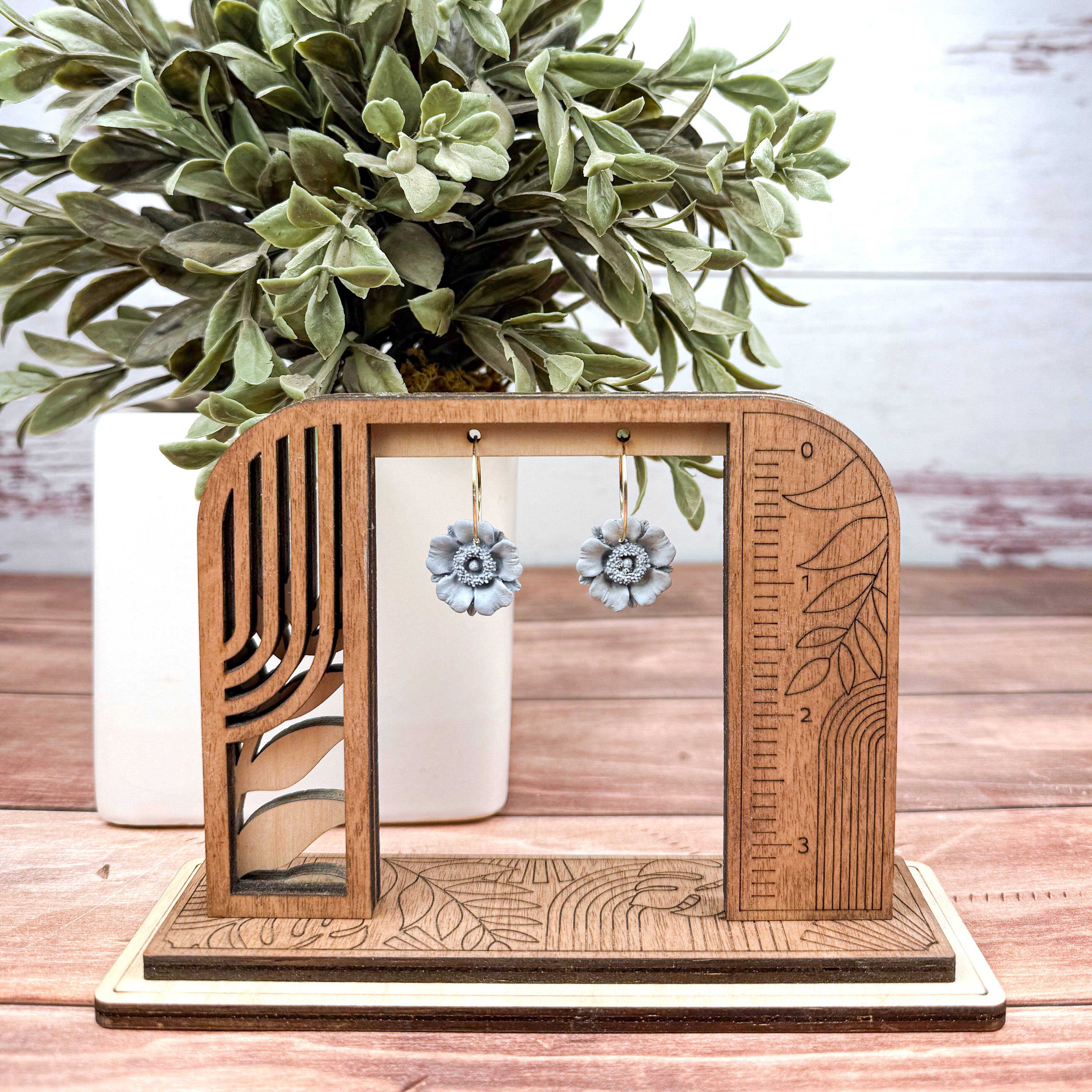 Eden + Willow Collective - Wholesale Hoop Earrings - Light Blue Poppy Hoop Clay Earring2