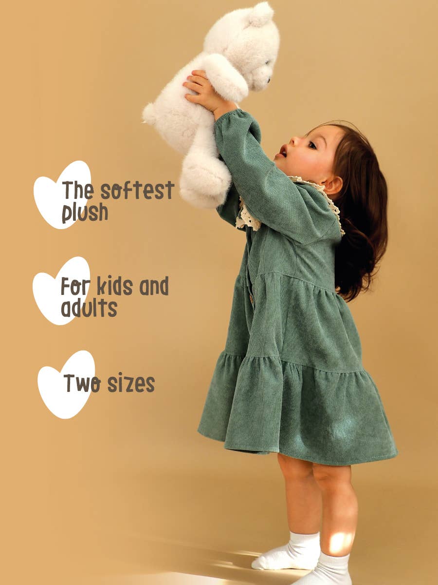 Orange Toys - Wholesale Stuffed/Plush Toy - Kids & Baby - White Teddy Bear Plush-25cm-0+5