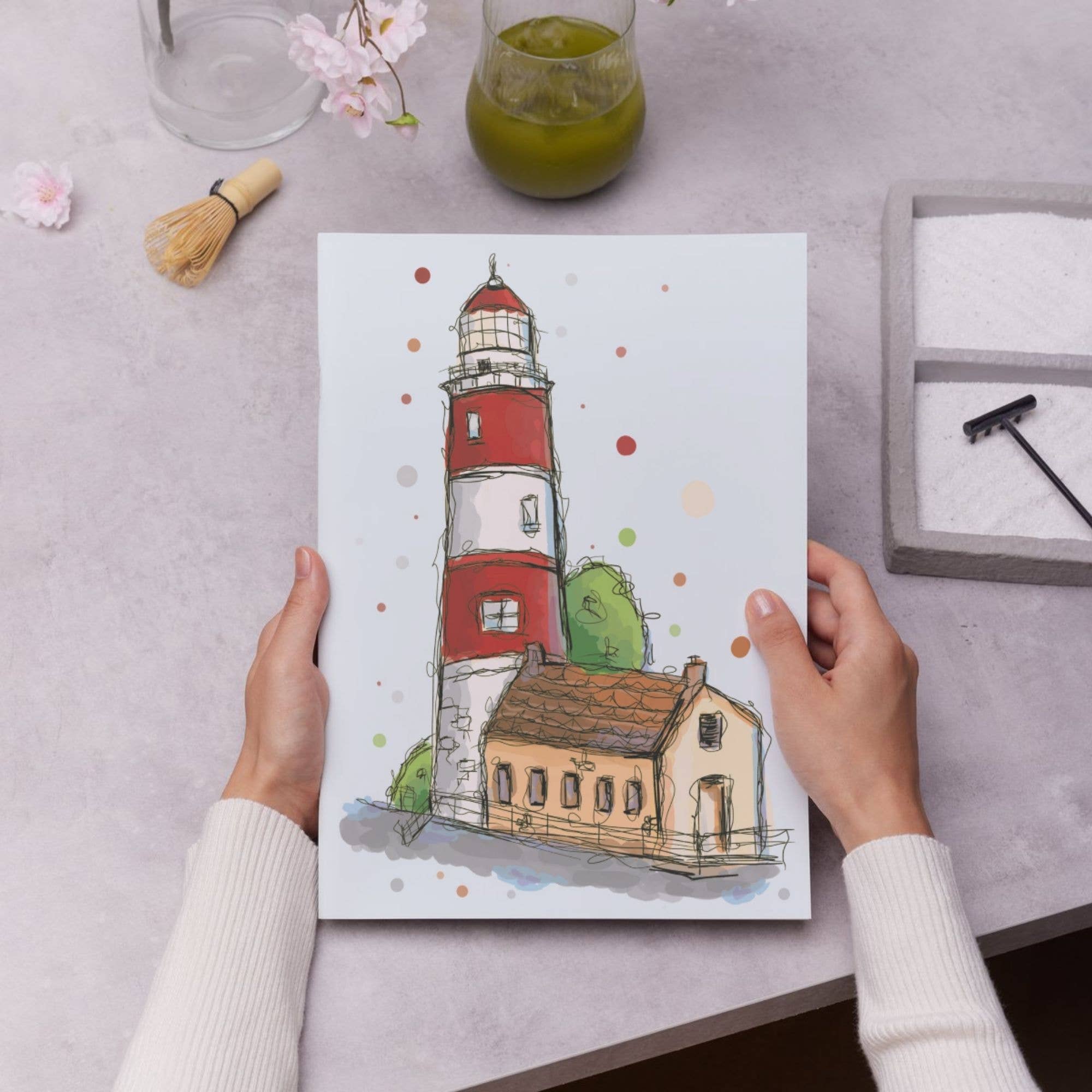 x The Fancy Firefly - Wholesale Art Print - Hand-Drawn Lighthouse Print – Urban Sketch Art, A5 & A42