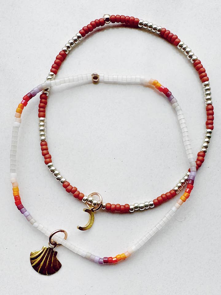 Serpent Stretch Beaded Bracelets - Set of 2 - CANYON for wholesale by On the Lookout Jewelry