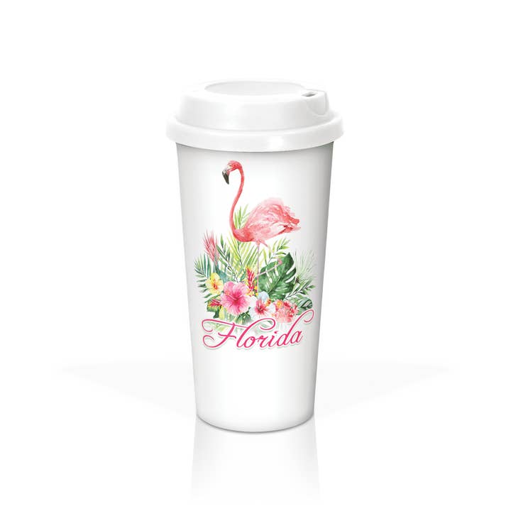 Matrix – copos e garrafas térmicas por atacado – Coleção personalizada de copos de plástico tropical em aquarela2