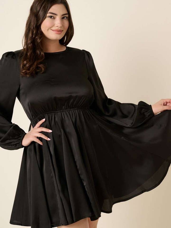 mittoshop - Wholesale Dress - Women's - PLUS SATIN CUT OUT BACK DETAIL MINI DRESS10