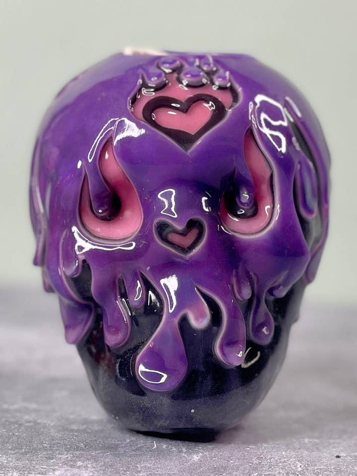 Flames of love Skull for wholesale by Glow City Candles