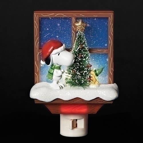 Snoopy Christmas Tree Nightlight; Woodstock by Window for wholesale by Roman