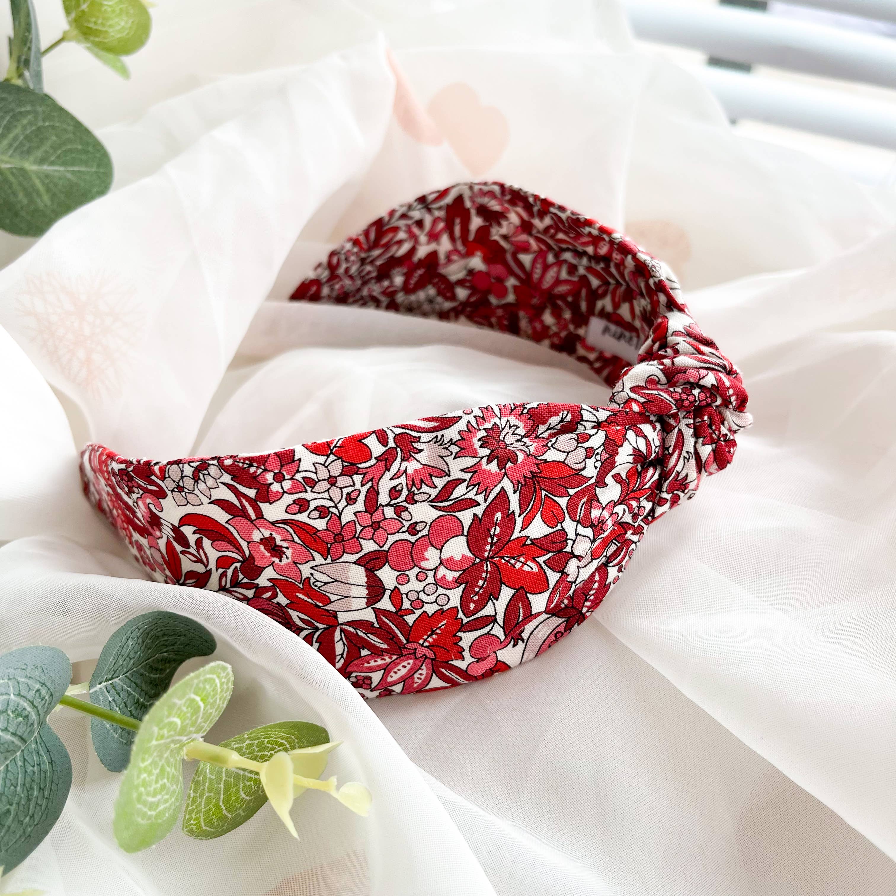 Nine Designs Ltd - Vente Bandeau – femme - Bandeau à nœud - Imprimé floral Liberty London Red Hyde2