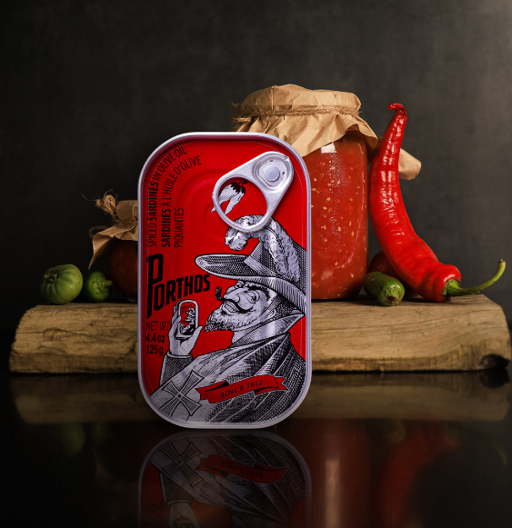 Portugalia Imports - Vente Poissons en conserve - Sardines épicées à l'huile d'olive Porthos1