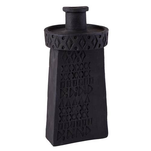 Black Engraved Candleholder for wholesale by 47th & Main (Creative Brands)