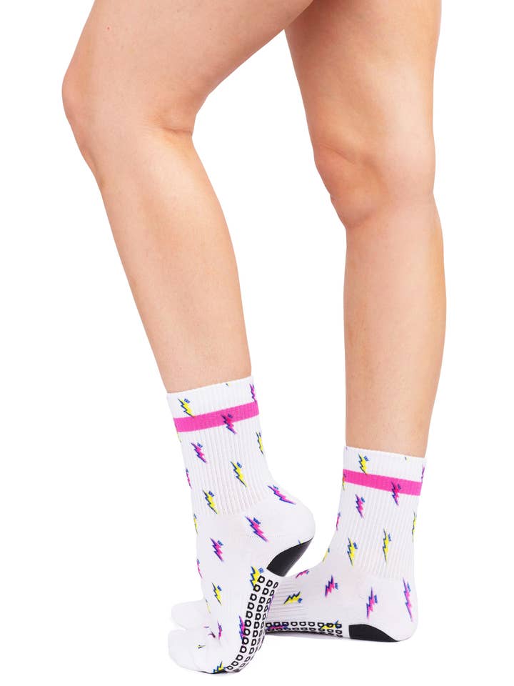 Meaghan Murphy x Arebesk — Chaussette crew antidérapante Yay Bolt pour la vente par Arebesk