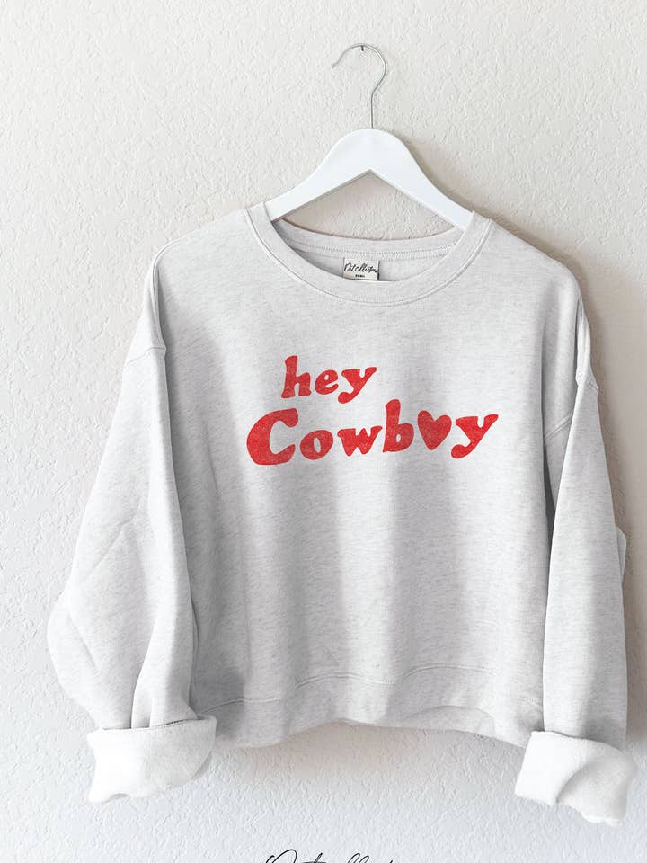 HEY COWBOY Mid Graphic Sweatshirt for wholesale by OAT COLLECTIVE