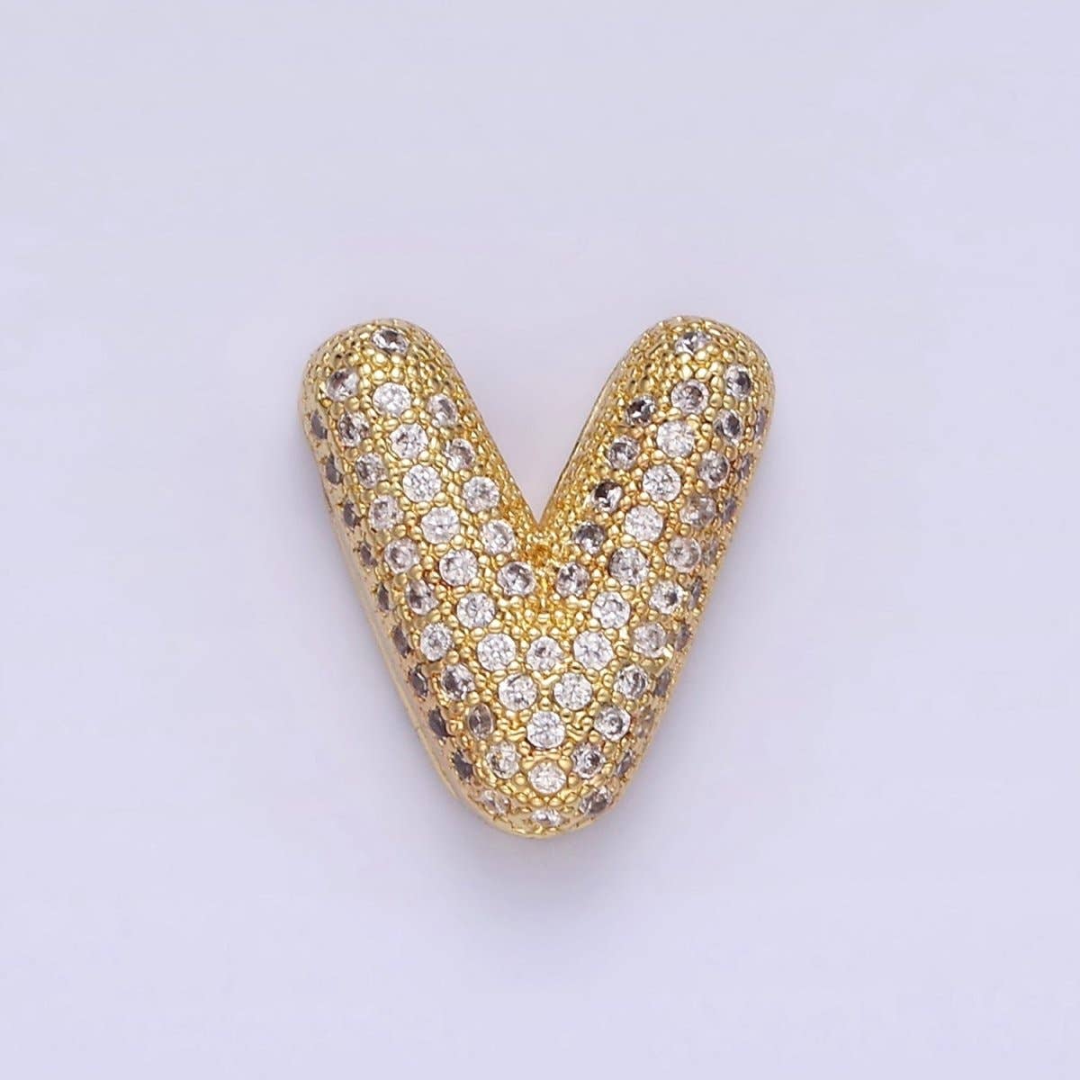 Aim Eternal – wholesale Individual charm/pendant – 14K Gold Filled 15mm Micro Paved Balloon Bubble Initial Letter Pendant | A1171-A118320