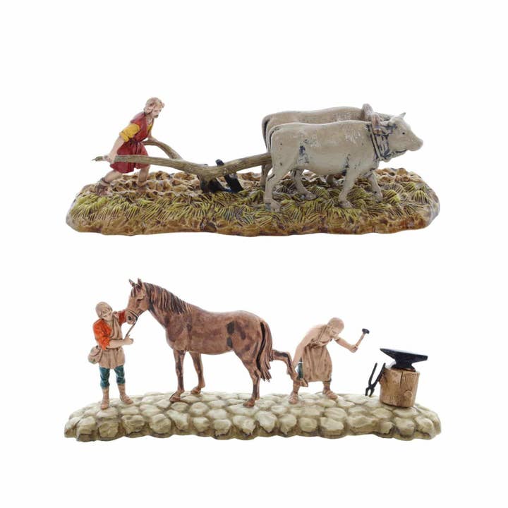 Set 2 Scene Aratro Maniscalco Mini 6 per la vendita all'ingrosso da parte di Moranduzzo
