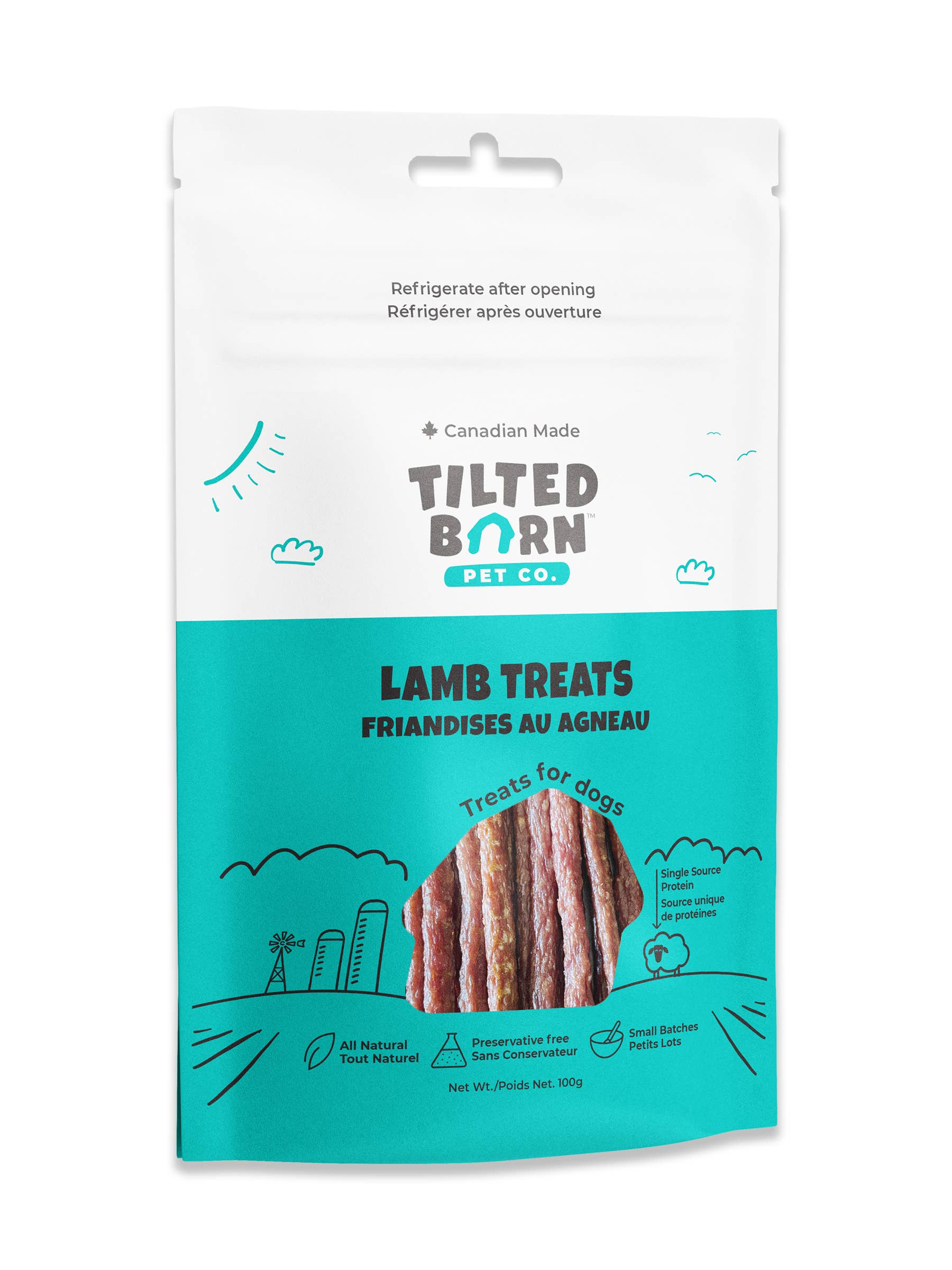 Tilted Barn Pet Co. - Wholesale Pet Treats - Dog - Lamb Treats For Dogs 100g/3.53oz