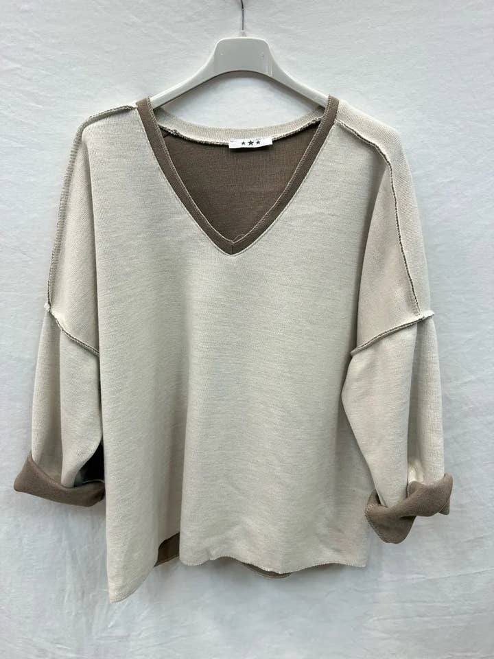 Mimi & Gogo - Wholesale Sweatshirt - Women's - Thick V-Neck Sweatshirt @7514_ThickVSweatshirt2