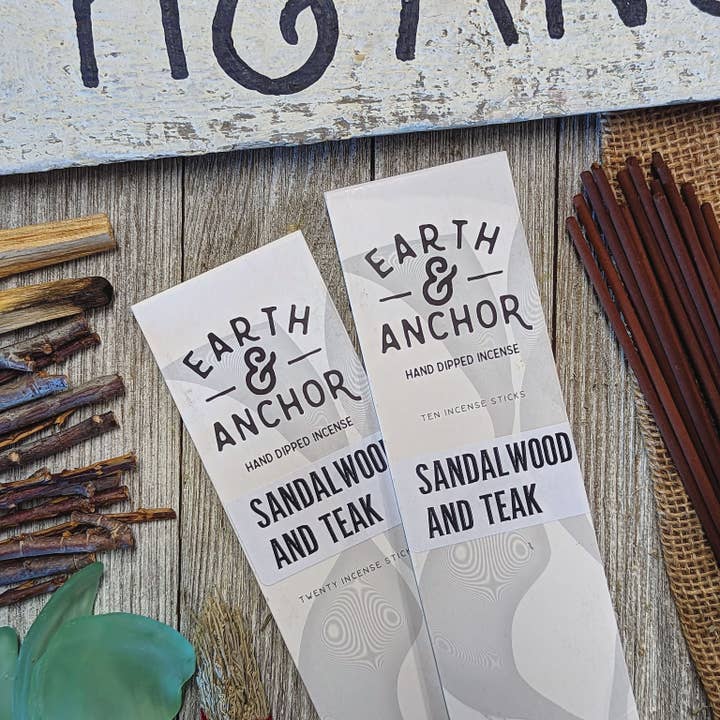 Sandalwood & Teak Hand Dipped Incense for wholesale by Earth & Anchor Soap Co.